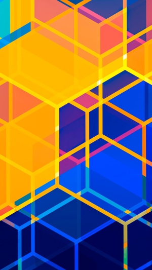 Abstract geometric pattern with hexagons and cubes