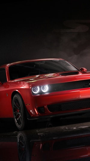 Red Dodge Challenger SRT Hellcat Widebody 4K