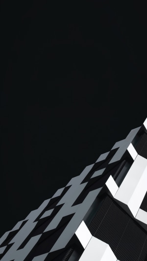 Abstract geometric pattern on a building facade