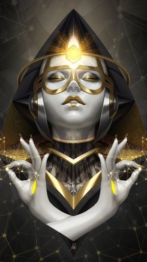 Digital Artwork of a Futuristic Figure