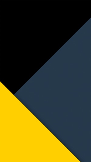 Abstract geometric shapes in yellow, black, and dark blue