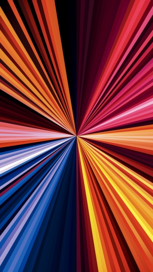 Abstract radial burst of colorful light rays