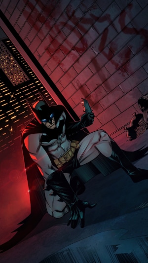 Batman in a dark alleyway