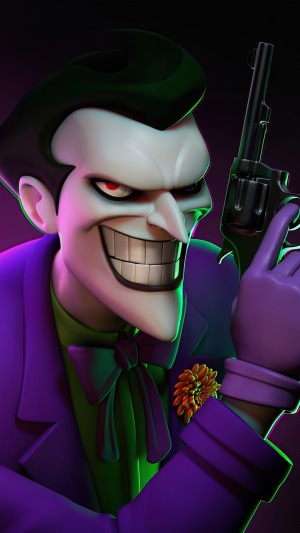 The Joker holding a gun