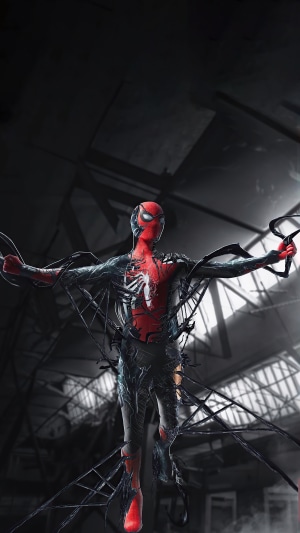 Spider-Man with Venom Symbiote 4K Artwork