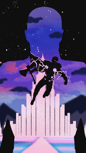 Thor from Marvel Comics in minimalist style
