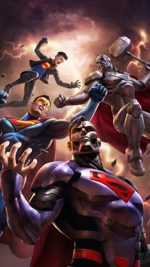 Superman and Superboy fight Brainiac and Zod
