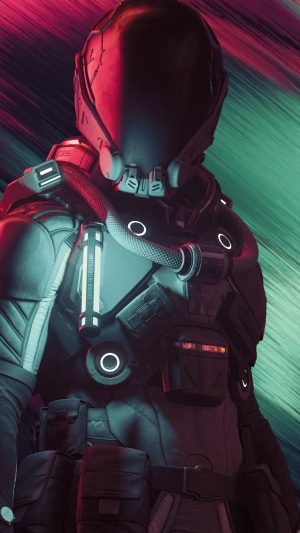 Star Citizen character in futuristic suit