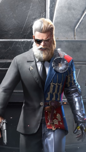 Man from PUBG in a suit and military attire