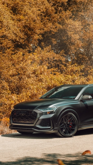 Matte black Audi RS Q8 parked outdoors