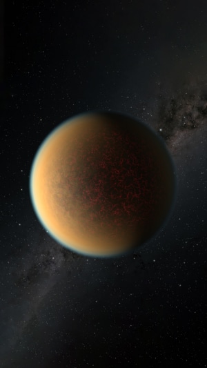 Artist's depiction of a planet in space