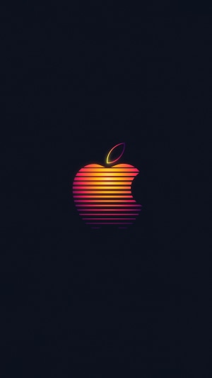Apple logo with retro gradient