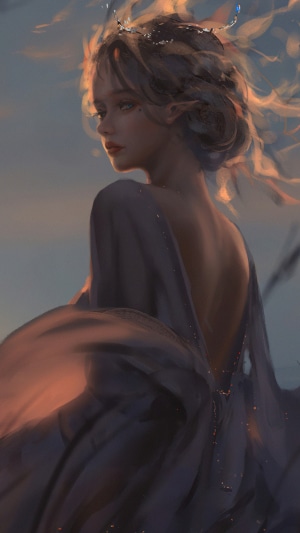 Digital art of a queen with a crown