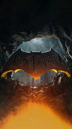 The Batman Logo in a Cave Entrance