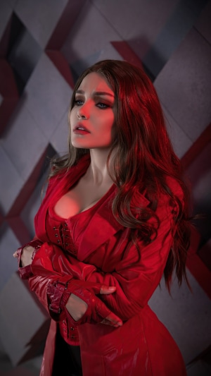 Scarlet Witch cosplay from Wanda Vision