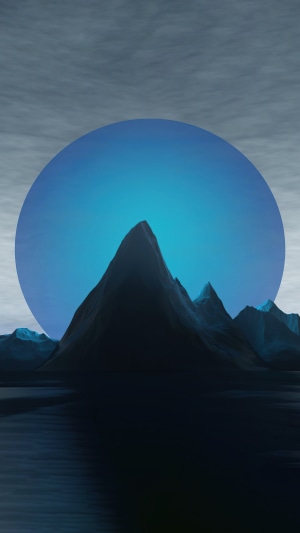 Digital art of a planet with mountains