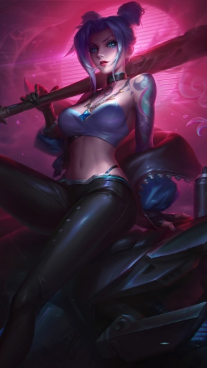 Girl with baseball bat and tattoos