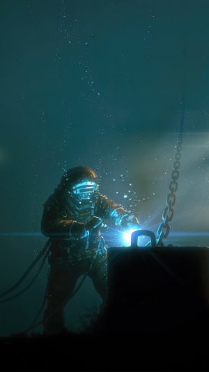 Deep Sea Welder Working Underwater