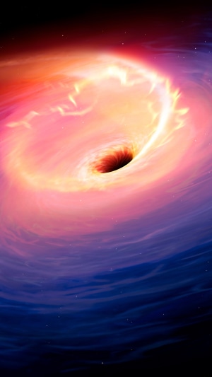 Black hole with accretion disk in space