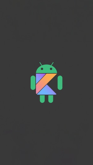 Android Kotlin logo on dark background