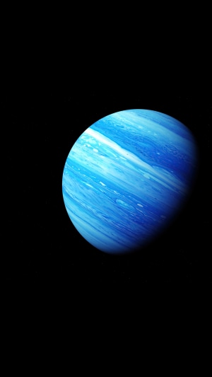 Blue planet in dark space