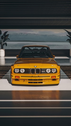 Yellow BMW E30 M3 4K