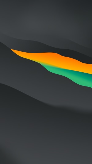 Abstract digital art with orange and green waves