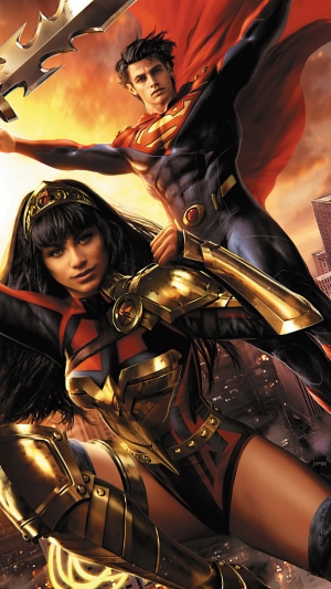 Superman and Wonder Woman artwork