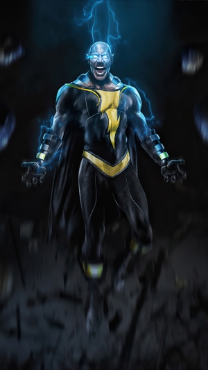 Black Adam with lightning powers
