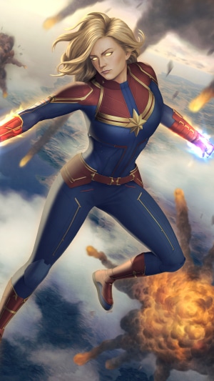 Captain Marvel from Marvel Comics in digital art