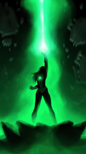 Jessica Cruz as Green Lantern unleashing energy