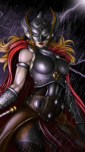 Jane Foster as Thor in a Storm