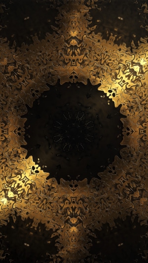 Abstract gold and black digital art