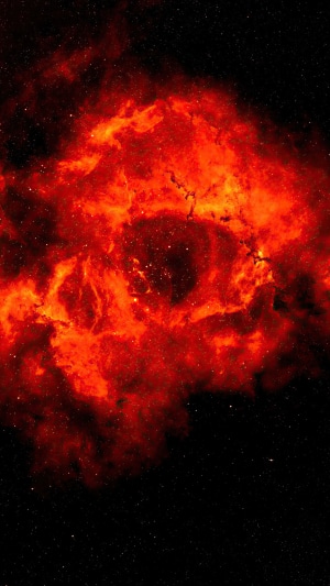 Red nebula in space, digital art