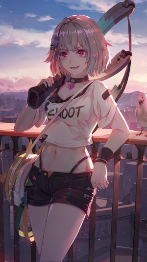 Anime girl with a slingshot