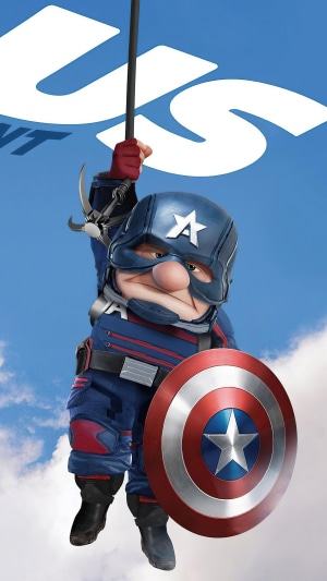 Carl Fredricksen as Captain America from Up