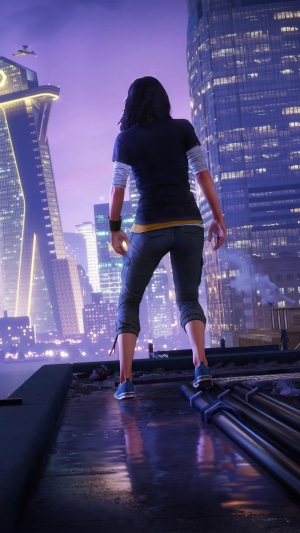 Kamala Khan from Marvel's Avengers on a rooftop