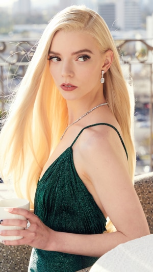 Anya Taylor-Joy in a green dress