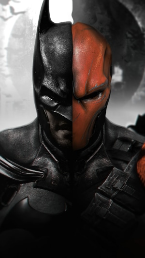 Batman and Deathstroke split face artwork