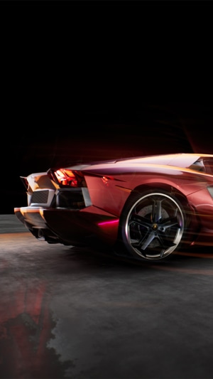 Lamborghini Aventador rear view 4K