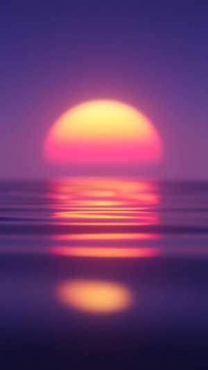Minimalist sunset over water digital art 4K