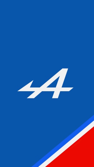 Alpine logo on blue background