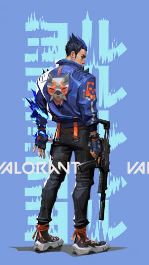 Yoru from Valorant holding a gun