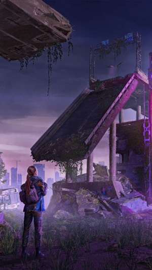 Post-apocalyptic city with a lone survivor