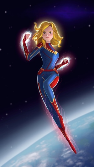 Captain Marvel in Space
