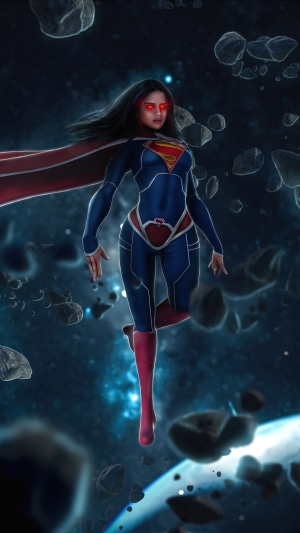 Supergirl from DC Comics in Space