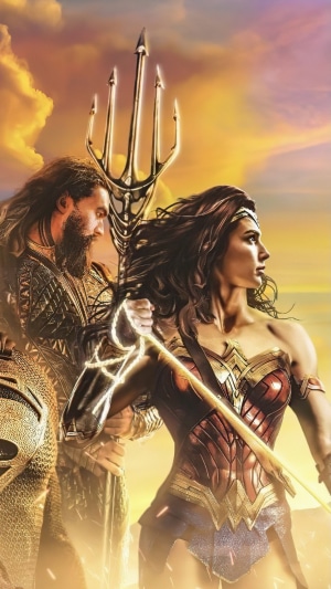 Aquaman and Wonder Woman with Trident