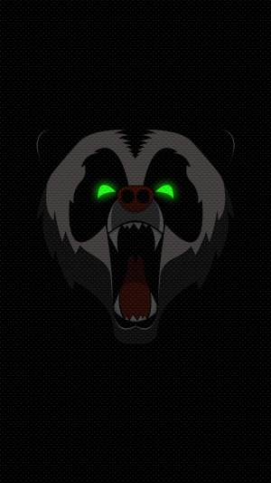 Minimalist digital art of a fierce panda