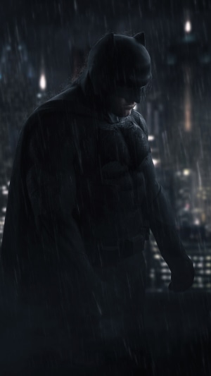 Batman in the rain