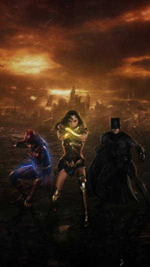 Wonder Woman, Batman, and Flash from Justice League